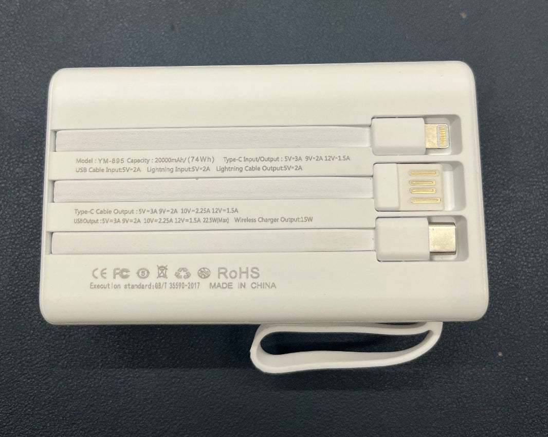MACNISO High-Capacity 20000mAh Power Bank with Multi-Port Charging and Wireless Output MACNISO High-Capacity 20000mAh Power Bank with Multi-Port Charging and Wireless Output